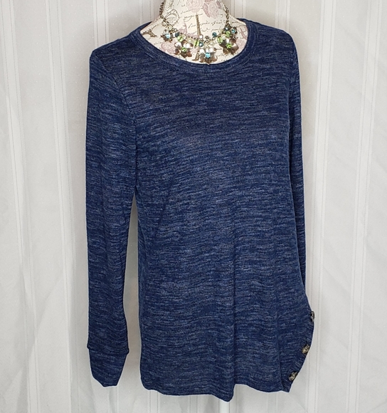 Navy Side Button Sweater By Agnes & Dora - Picture 2 of 4